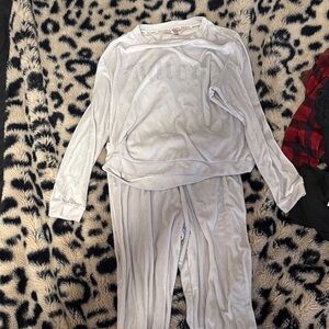 Juicy Couture Light Gray Rhinestone Logo Pajama Set